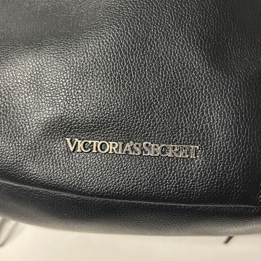 Victorias Secret Purse Black Fringe Backpack Cinch‎ Bag Festival Western Biker - Picture 3 of 6